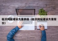 临沂网站建设方案表格（临沂网站建设方案报价）