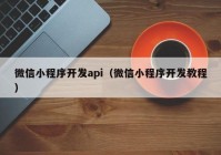 微信小程序开发api（微信小程序开发教程）