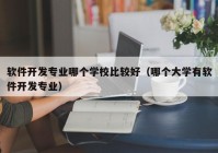 软件开发专业哪个学校比较好（哪个大学有软件开发专业）