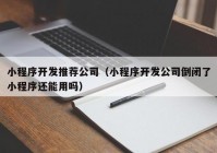 小程序开发推荐公司（小程序开发公司倒闭了小程序还能用吗）