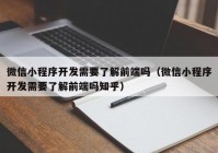 微信小程序开发需要了解前端吗（微信小程序开发需要了解前端吗知乎）