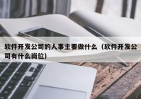 软件开发公司的人事主要做什么（软件开发公司有什么岗位）