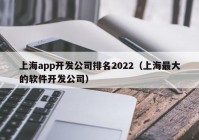 上海app开发公司排名2022（上海最大的软件开发公司）