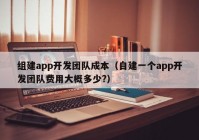 组建app开发团队成本（自建一个app开发团队费用大概多少?）